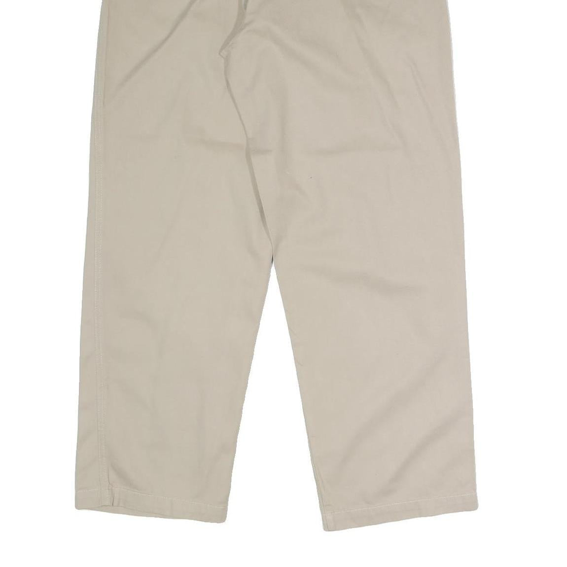 CHAPS Mens Cotton Beige Regular Straight Trousers W30 L32 Casual Classic Style