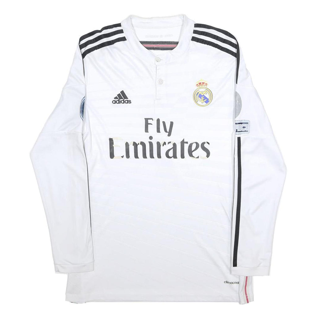 ADIDAS Mens White Real Madrid Ronaldo 7 Long Sleeve Crew Neck Football Shirt S