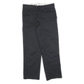 DICKIES Mens Black Cotton Blend Relaxed Straight Trousers W33 L30 Workwear Zip