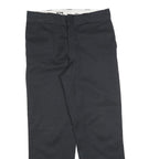 DICKIES Mens Black Cotton Blend Relaxed Straight Trousers W33 L30 Workwear Zip