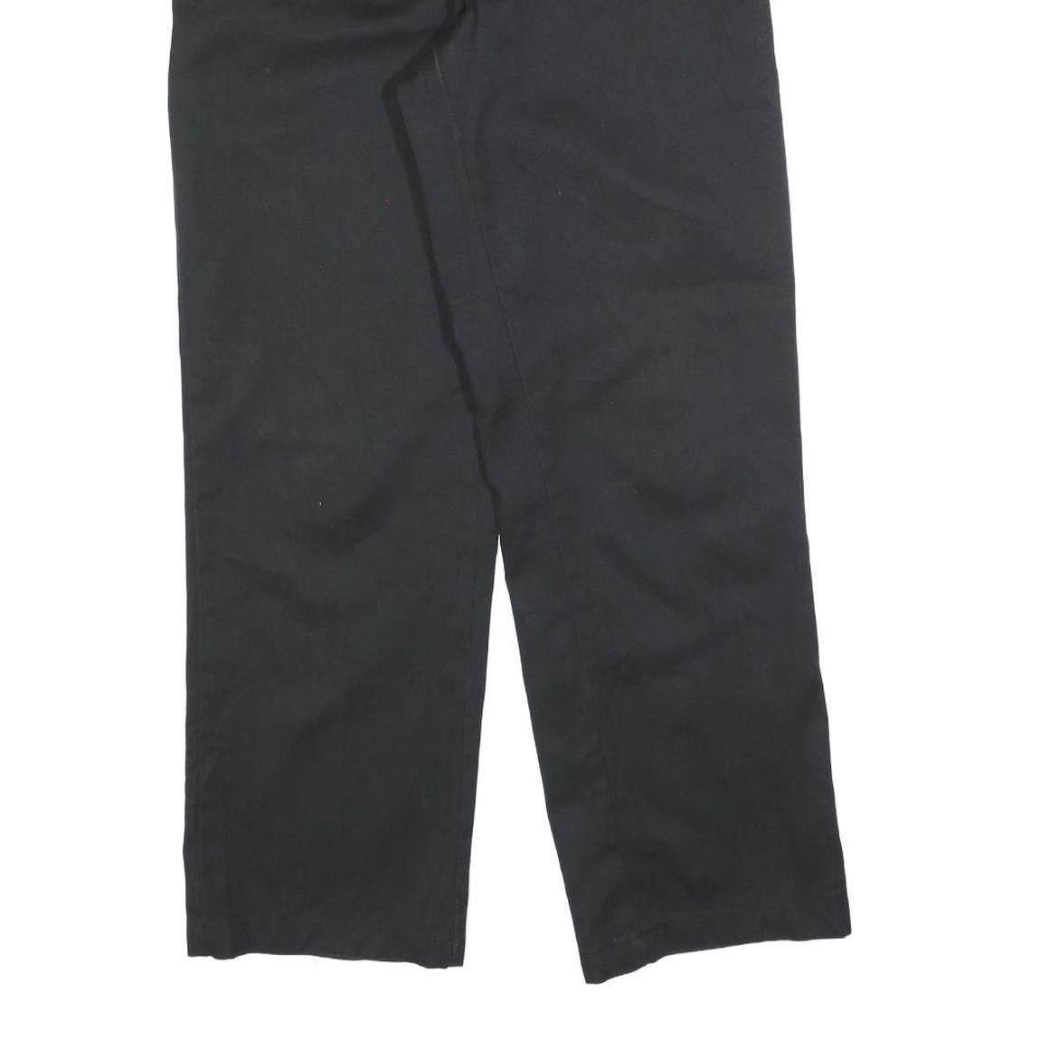 DICKIES Mens Black Cotton Blend Relaxed Straight Trousers W33 L30 Workwear Zip