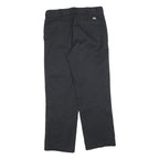 DICKIES Mens Black Cotton Blend Relaxed Straight Trousers W33 L30 Workwear Zip