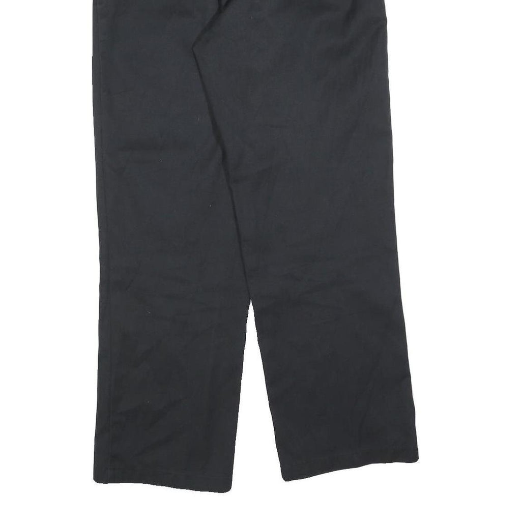 DICKIES Mens Black Cotton Blend Relaxed Straight Trousers W33 L30 Workwear Zip