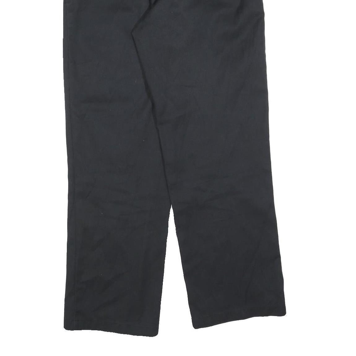 DICKIES Mens Black Cotton Blend Relaxed Straight Trousers W33 L30 Workwear Zip