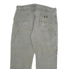 DICKIES Mens Regular Fit Workwear Grey Denim Jeans W42 L32 Cotton Blend Zip