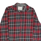 WEATHERPROOF Mens Red & Grey Check Shirt M Button Long Sleeve Casual Cotton