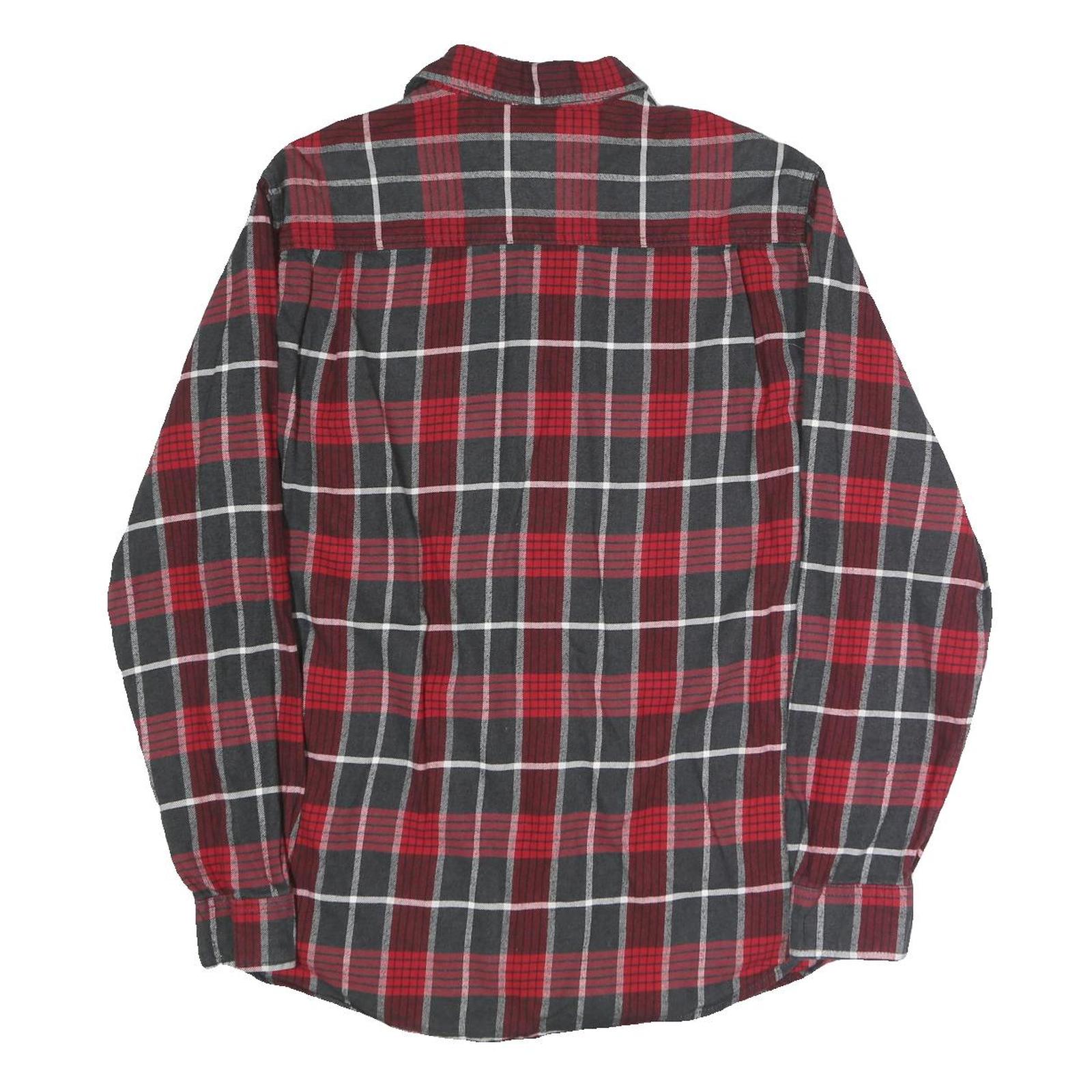 WEATHERPROOF Mens Red & Grey Check Shirt M Button Long Sleeve Casual Cotton