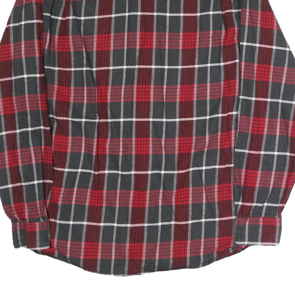 WEATHERPROOF Mens Red & Grey Check Shirt M Button Long Sleeve Casual Cotton