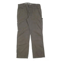 DICKIES Mens Cotton Blend Brown Regular Straight Trousers W34 L32 Workwear Zip