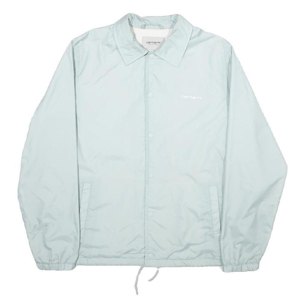 CARHARTT Womens Blue Button Jacket M Polyester Plain Casual Lightweight