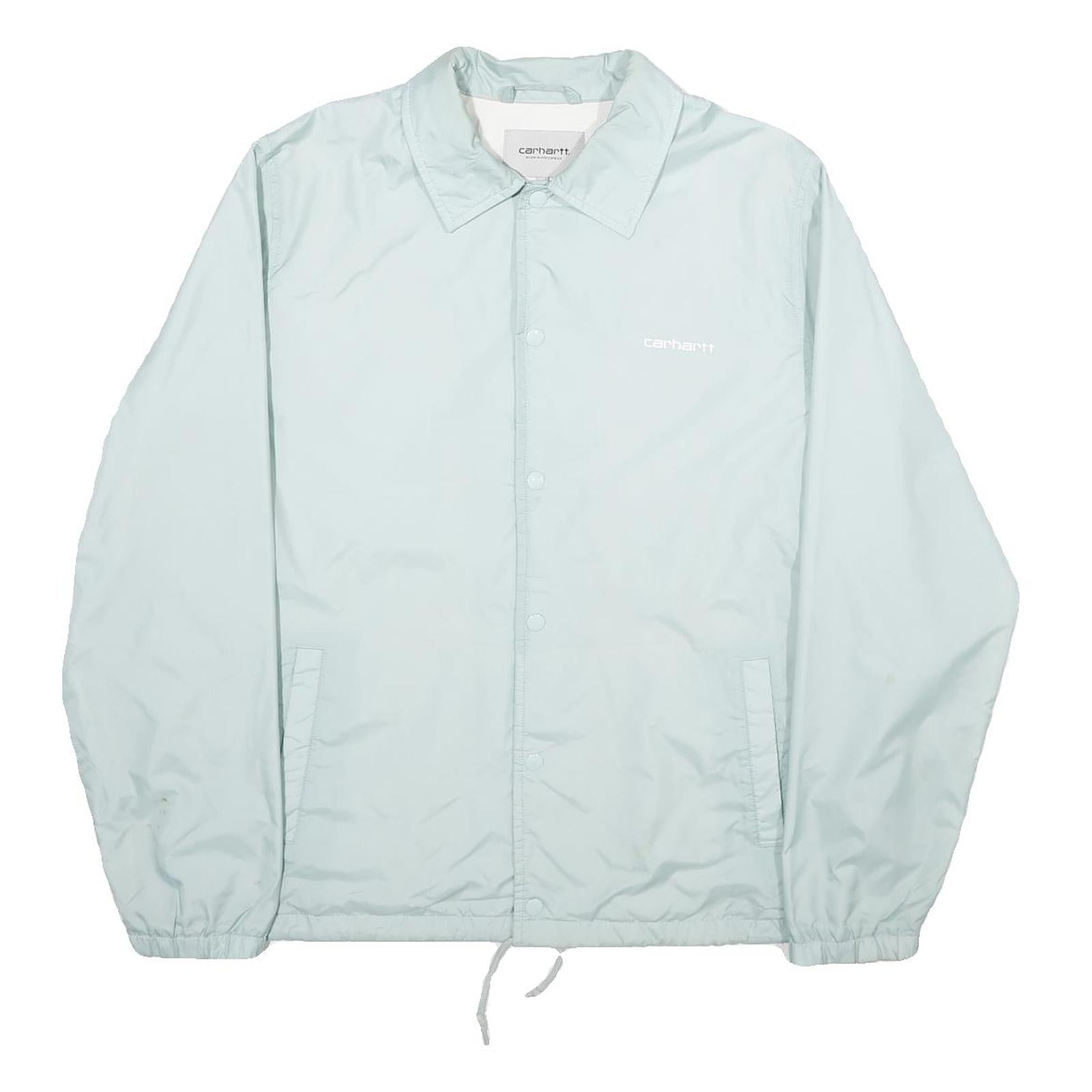 CARHARTT Womens Blue Button Jacket M Polyester Plain Casual Lightweight