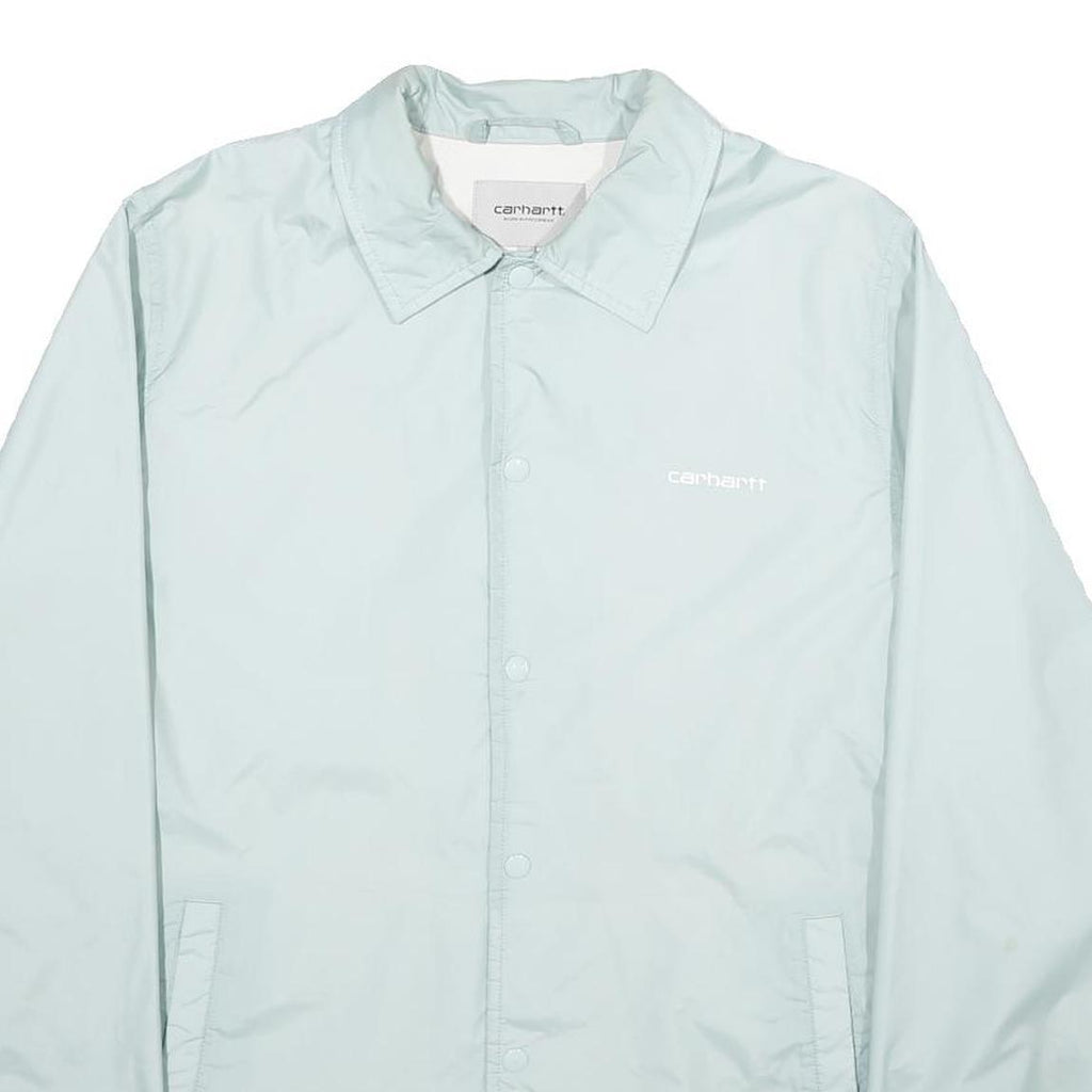 CARHARTT Womens Blue Button Jacket M Polyester Plain Casual Lightweight