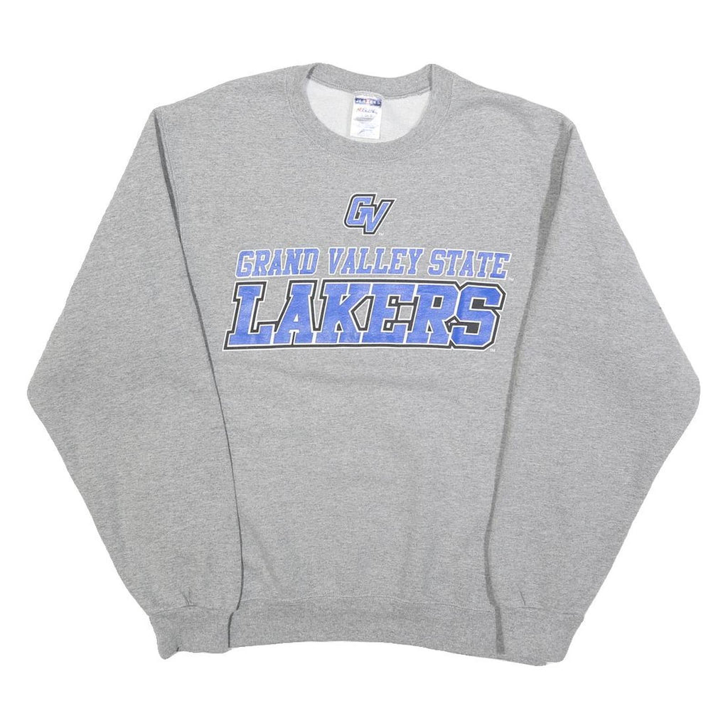 JERZEES Mens Grey Grand Valley State Lakers Crew Neck S Cotton Blend Sweatshirt