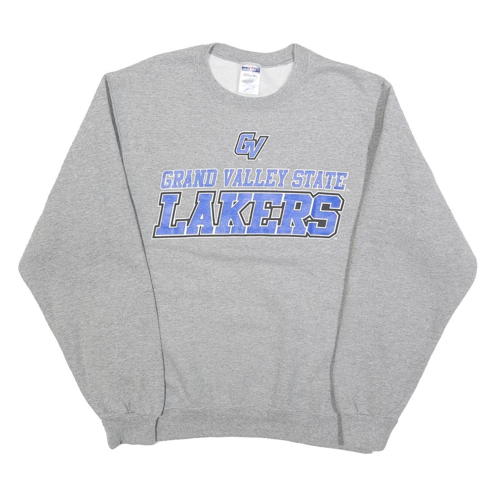JERZEES Mens Grey Grand Valley State Lakers Crew Neck S Cotton Blend Sweatshirt
