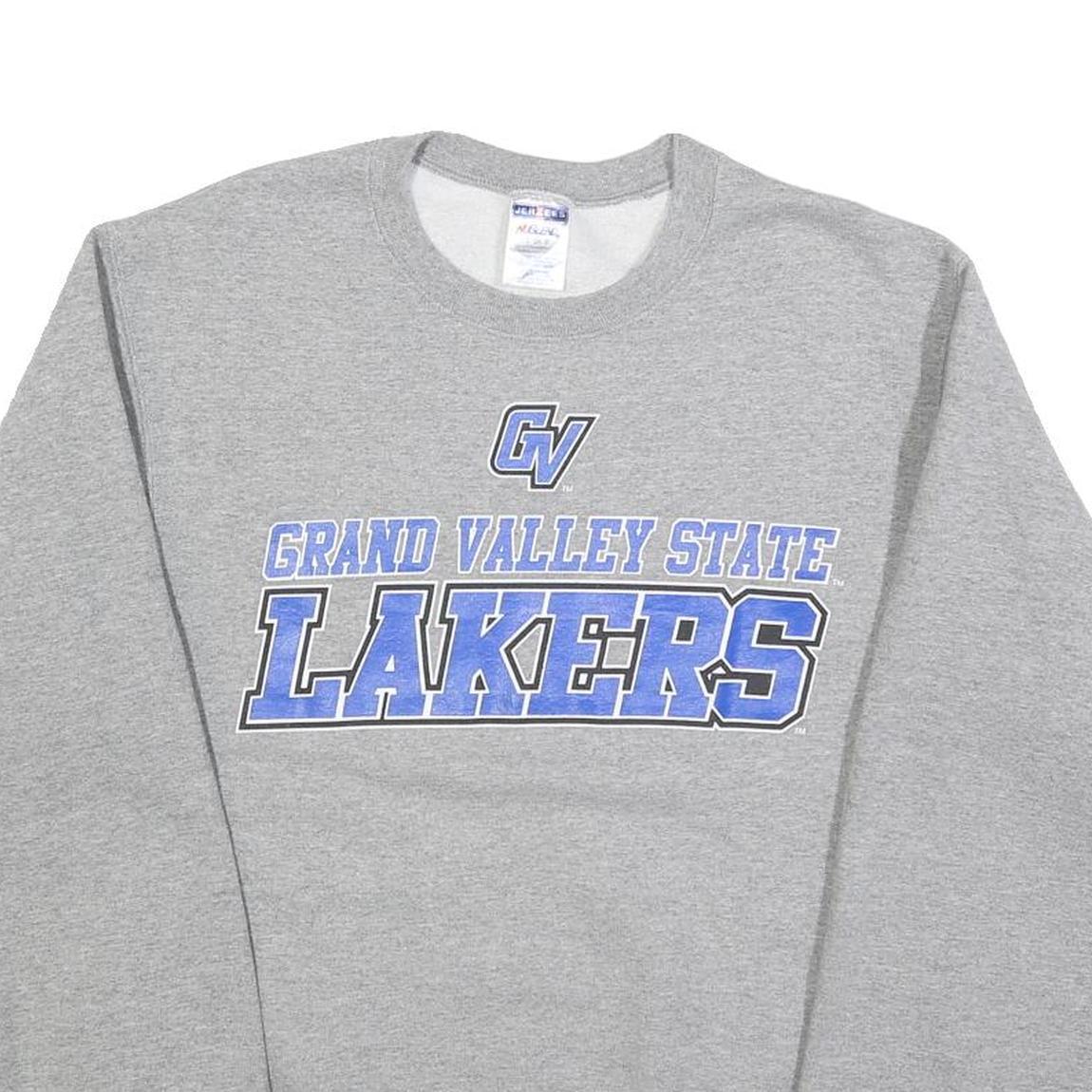 JERZEES Mens Grey Grand Valley State Lakers Crew Neck S Cotton Blend Sweatshirt