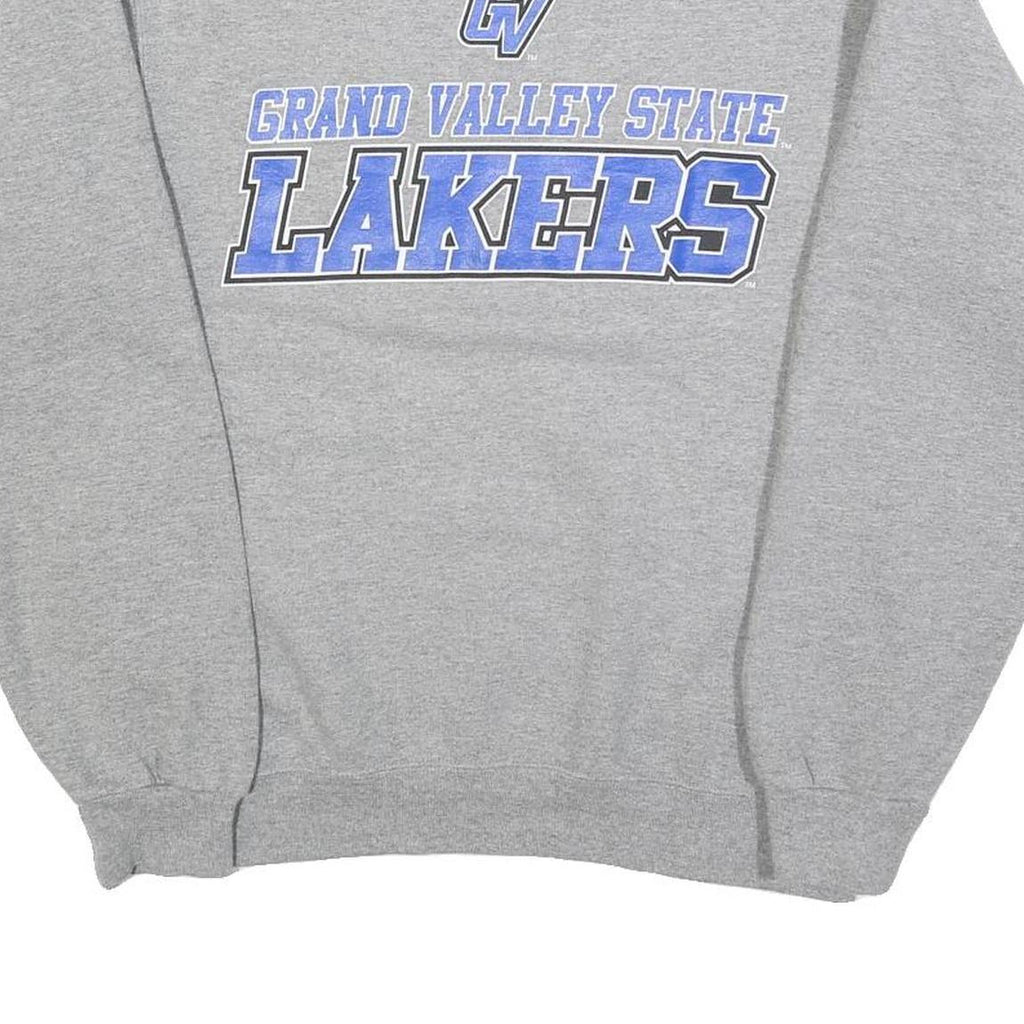 JERZEES Mens Grey Grand Valley State Lakers Crew Neck S Cotton Blend Sweatshirt