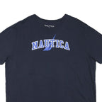 NAUTICA Mens Navy Blue Graphic T-Shirt L Short Sleeve Crew Neck Casual Cotton