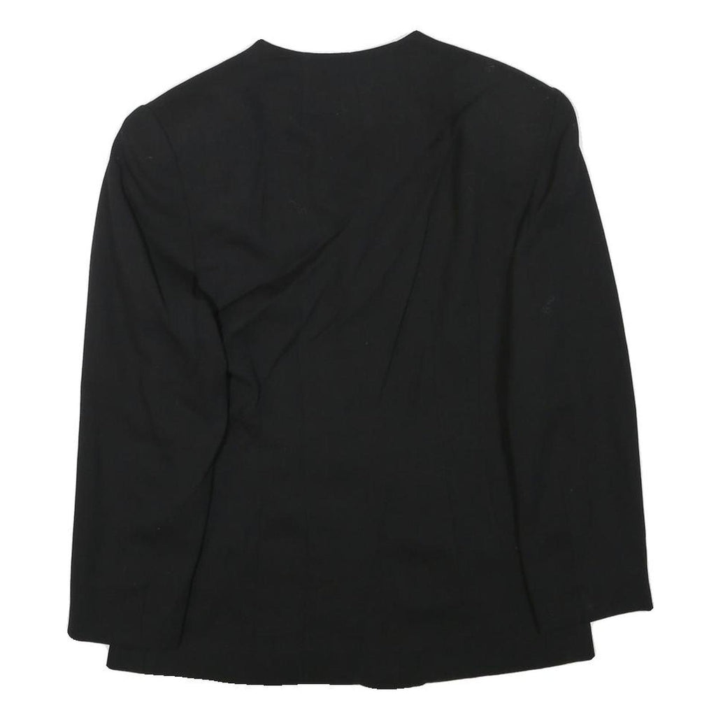 EPISODE Womens Black Wool Blend Embellished Button Jacket UK 10 Classic Fit