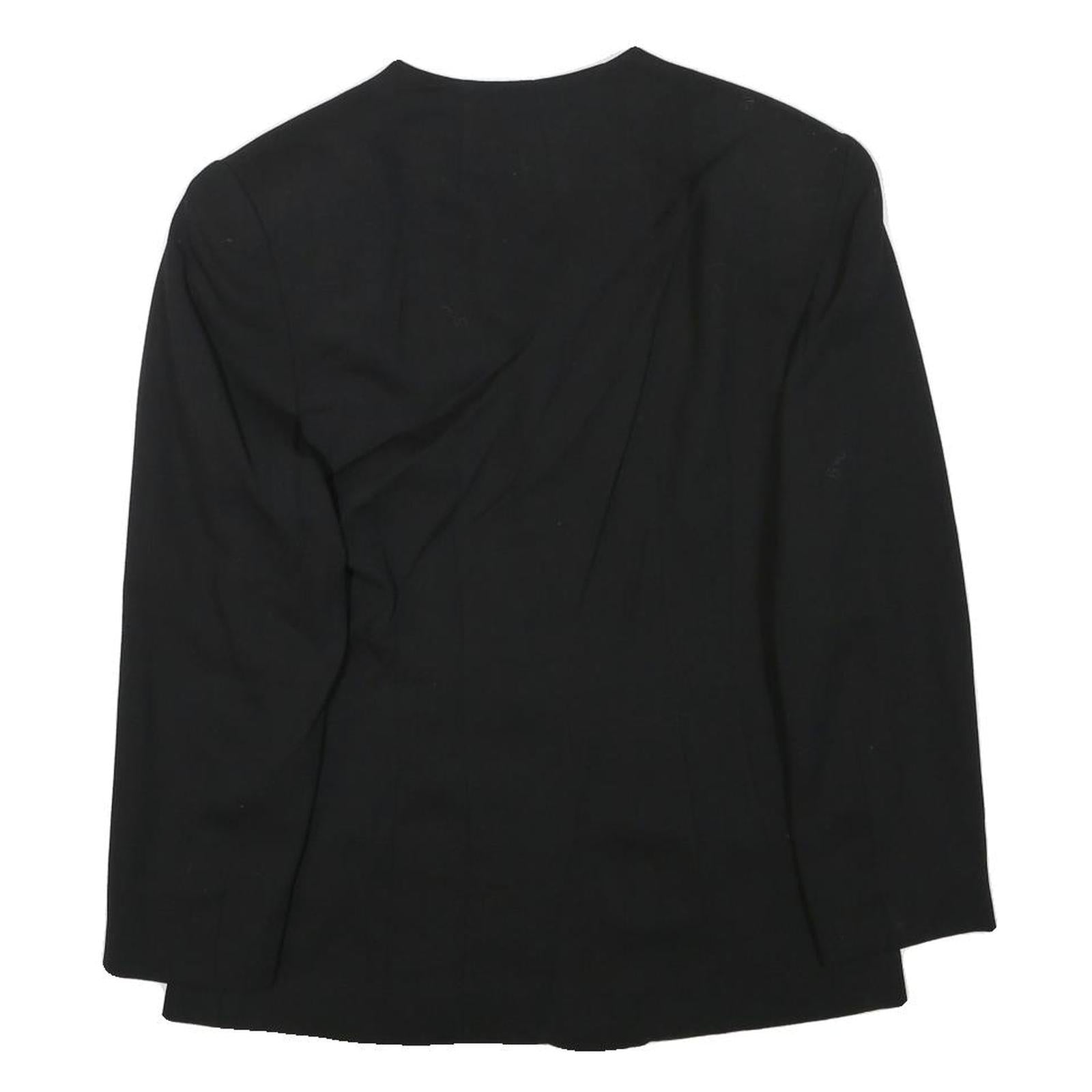 EPISODE Womens Black Wool Blend Embellished Button Jacket UK 10 Classic Fit