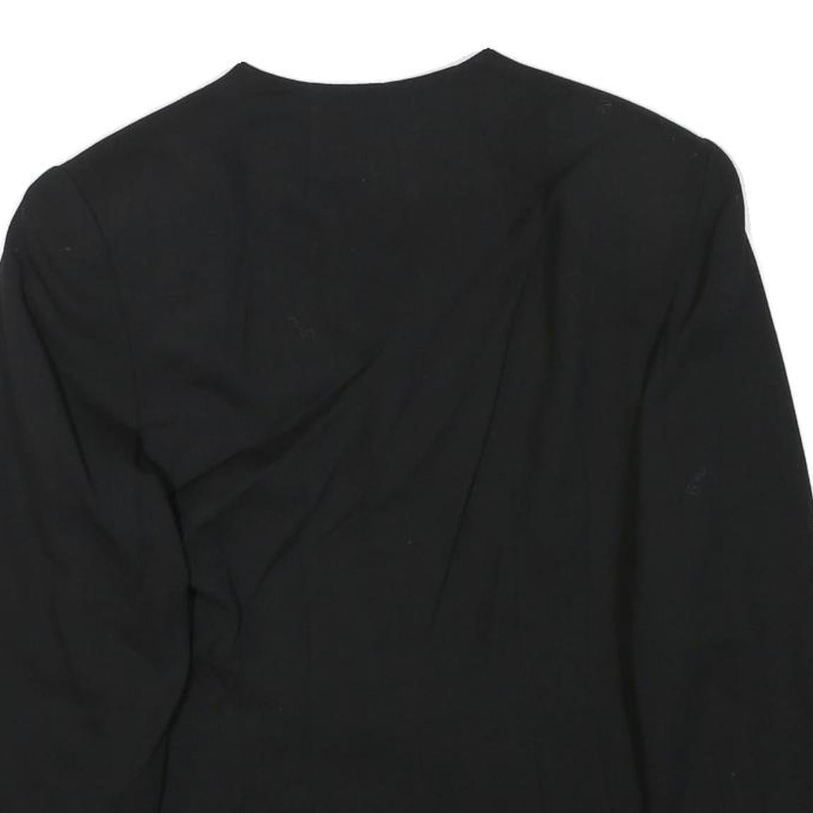 EPISODE Womens Black Wool Blend Embellished Button Jacket UK 10 Classic Fit