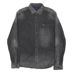 DIESEL Mens Black Denim Shirt M Long Sleeve Button Casual Cotton Shirt