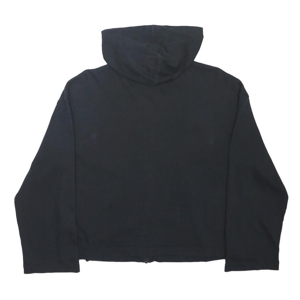 NIKE Womens Black Full Zip Hoodie M Lightweight Cotton Blend Casual Sportswear