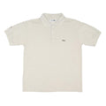 LACOSTE Mens Beige Polo Shirt Short Sleeve Button Cotton Blend L Classic