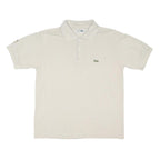LACOSTE Mens Beige Polo Shirt Short Sleeve Button Cotton Blend L Classic