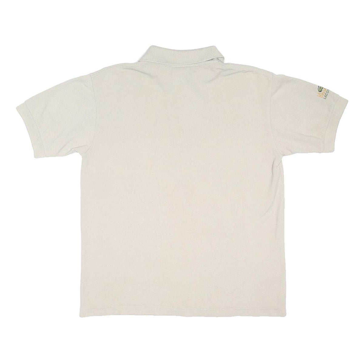 LACOSTE Mens Beige Polo Shirt Short Sleeve Button Cotton Blend L Classic