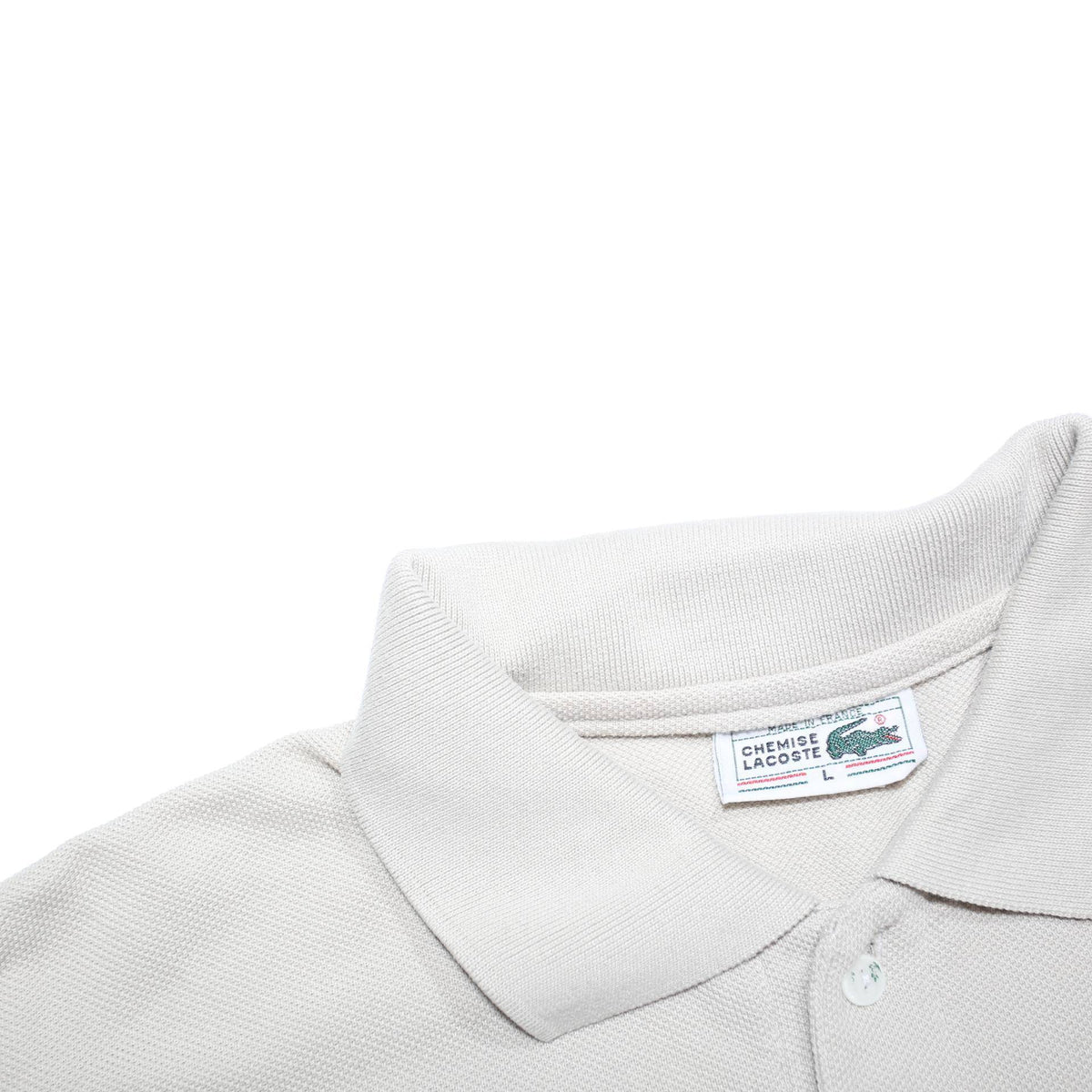LACOSTE Mens Beige Polo Shirt Short Sleeve Button Cotton Blend L Classic