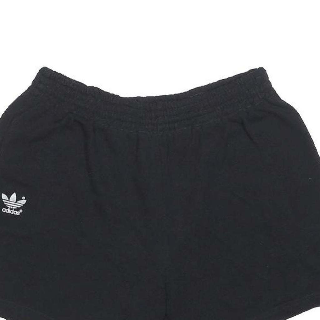 ADIDAS Womens Shorts Black Casual Plain S W24 Logo Cotton Blend Comfortable
