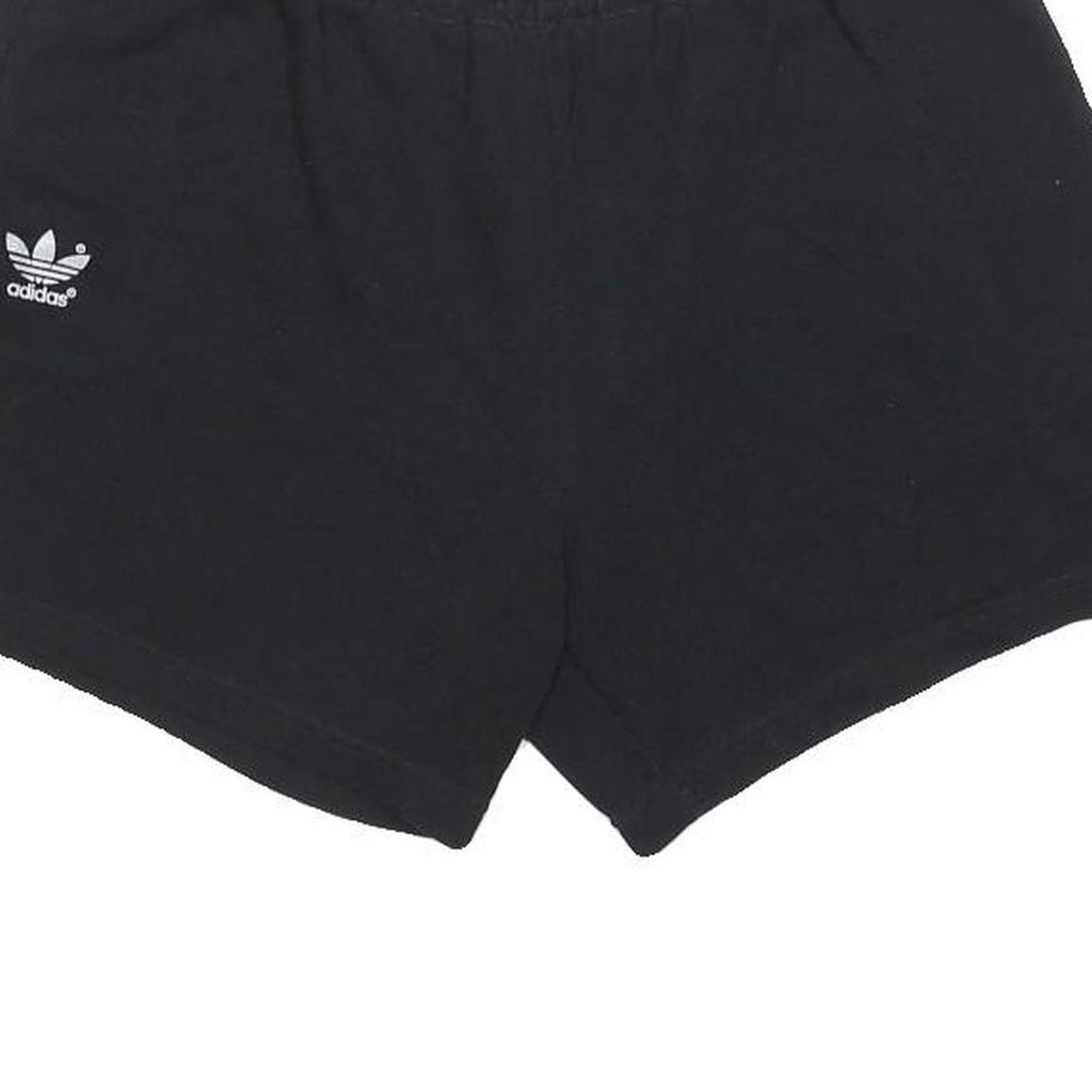 ADIDAS Womens Shorts Black Casual Plain S W24 Logo Cotton Blend Comfortable