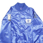 CLUB 21 Mens Blue Satin Button Jacket M Indiana Trail Riders Assn Badges