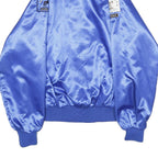 CLUB 21 Mens Blue Satin Button Jacket M Indiana Trail Riders Assn Badges