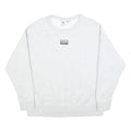 ADIDAS Womens White Crew Neck UK 16 Cotton Blend Sweatshirt Casual Sportswear