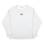 ADIDAS Womens White Crew Neck UK 16 Cotton Blend Sweatshirt Casual Sportswear