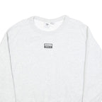 ADIDAS Womens White Crew Neck UK 16 Cotton Blend Sweatshirt Casual Sportswear
