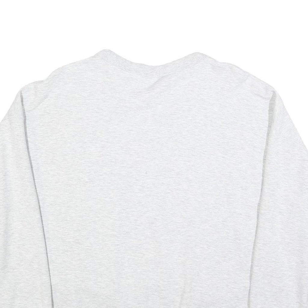 ADIDAS Womens White Crew Neck UK 16 Cotton Blend Sweatshirt Casual Sportswear