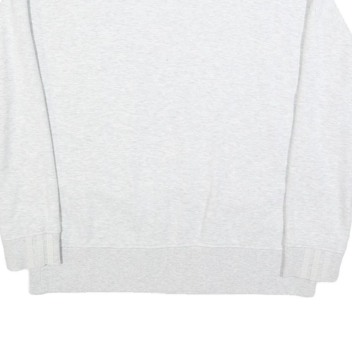 ADIDAS Womens White Crew Neck UK 16 Cotton Blend Sweatshirt Casual Sportswear