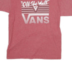VANS Mens Red Graphic T-Shirt M Short Sleeve Crew Neck Off The Wall Print