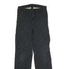 CARHARTT Mens Cotton Blend Black Regular Cargo Trousers W30 L29 Workwear