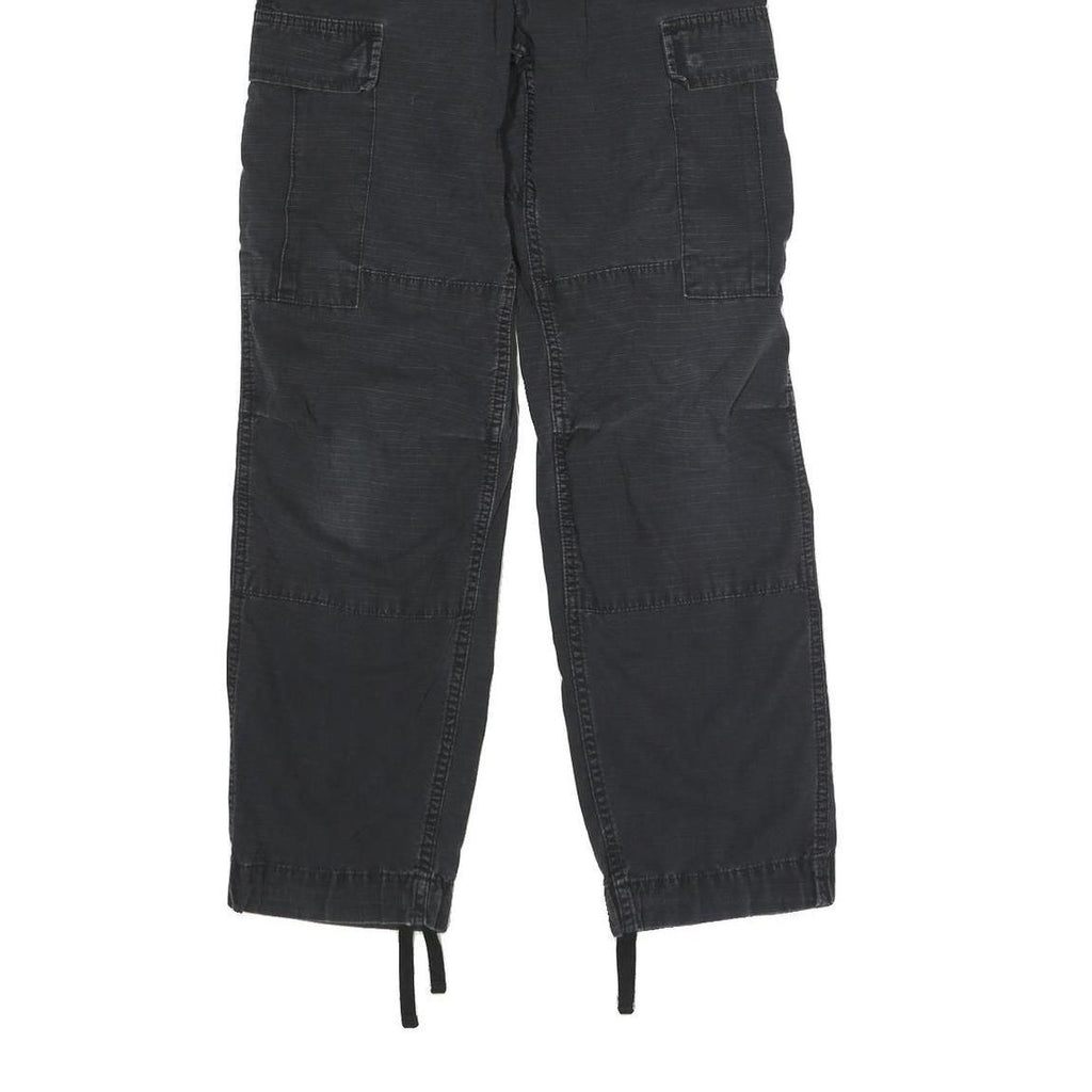 CARHARTT Mens Cotton Blend Black Regular Cargo Trousers W30 L29 Workwear