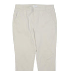 DKNY Womens Cotton Blend Beige Regular Fit Straight Trousers W32 L26 Classic