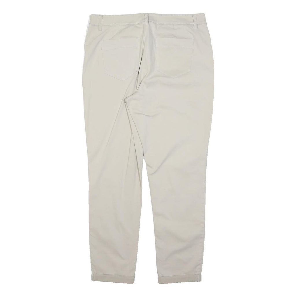 DKNY Womens Cotton Blend Beige Regular Fit Straight Trousers W32 L26 Classic