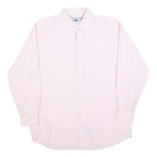TOMMY HILFIGER Mens Pink & White Stripe Shirt L Cotton Blend Button-Down Collar