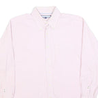 TOMMY HILFIGER Mens Pink & White Stripe Shirt L Cotton Blend Button-Down Collar