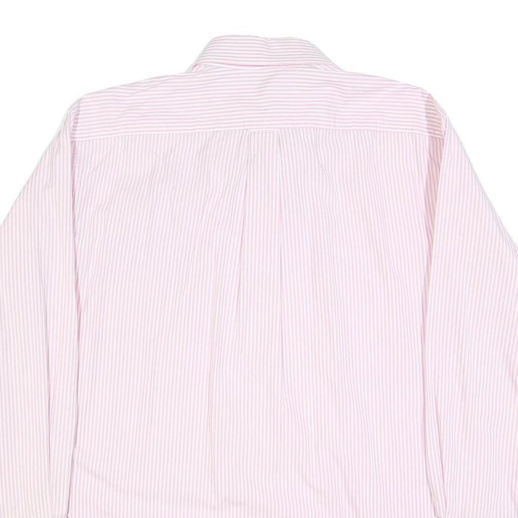TOMMY HILFIGER Mens Pink & White Stripe Shirt L Cotton Blend Button-Down Collar