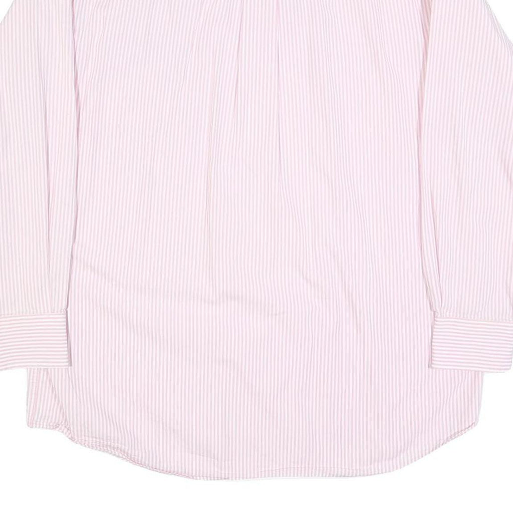 TOMMY HILFIGER Mens Pink & White Stripe Shirt L Cotton Blend Button-Down Collar