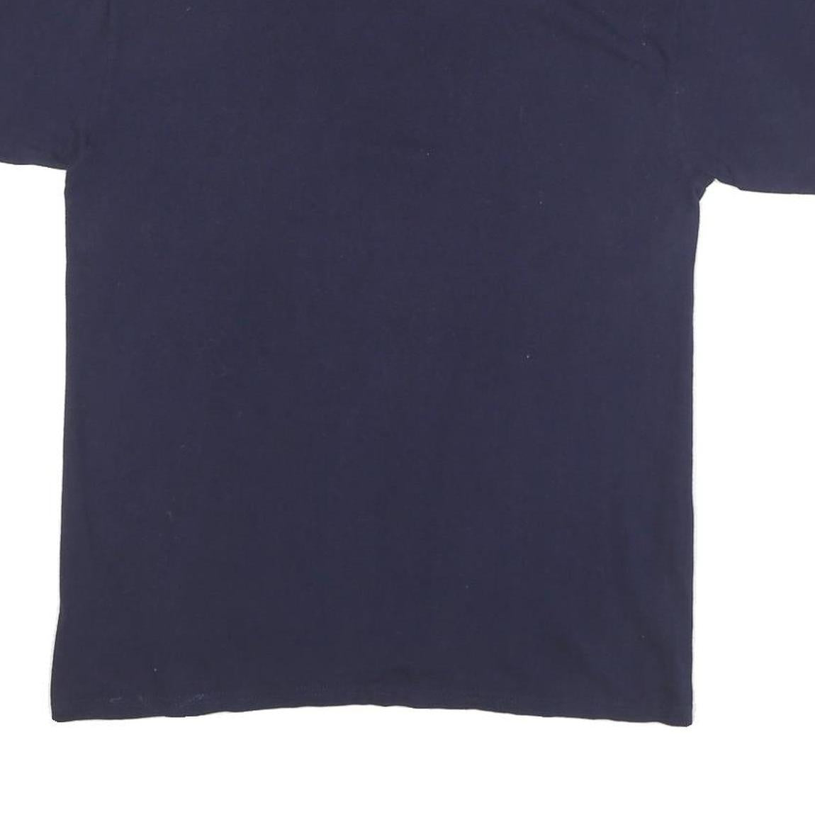 CHAMPION Mens Blue Graphic T-Shirt M Short Sleeve Crew Neck Logo Cotton Blend