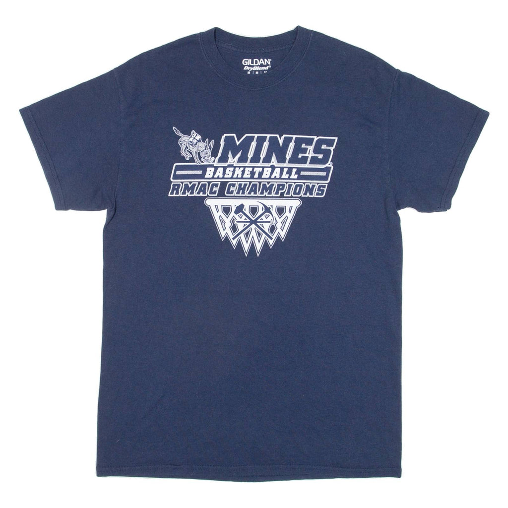 GILDAN Mines Basketball Mens T-Shirt Blue USA M